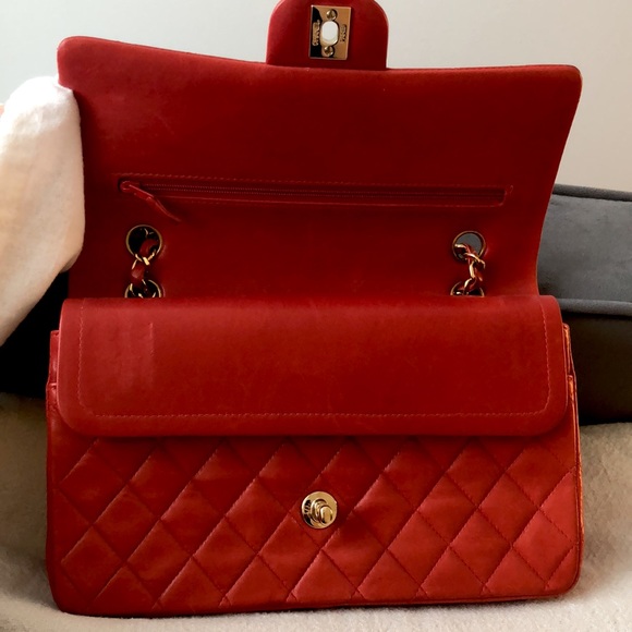 Authentic medium Double Flap shoulder bag; lambskin 100%;quilted;CC turn-lock - Picture 3 of 14